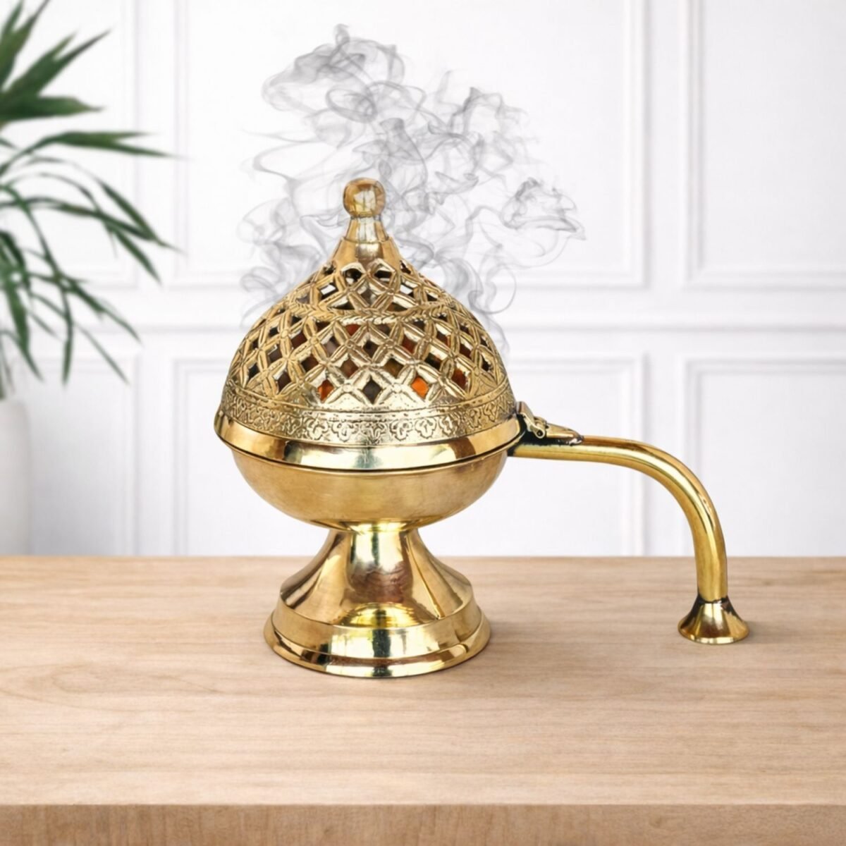 Handcrafted Mini Brass Chirag Dhuni/Fumer - Image 3