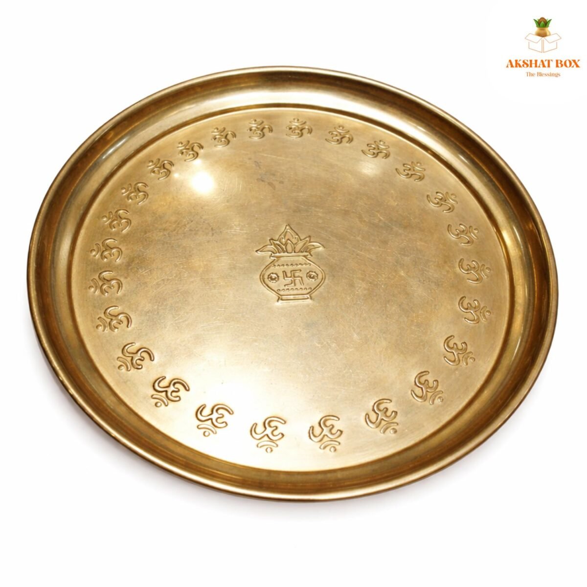 Pure Brass OM Kalash Design Pooja Thali Set - Image 5