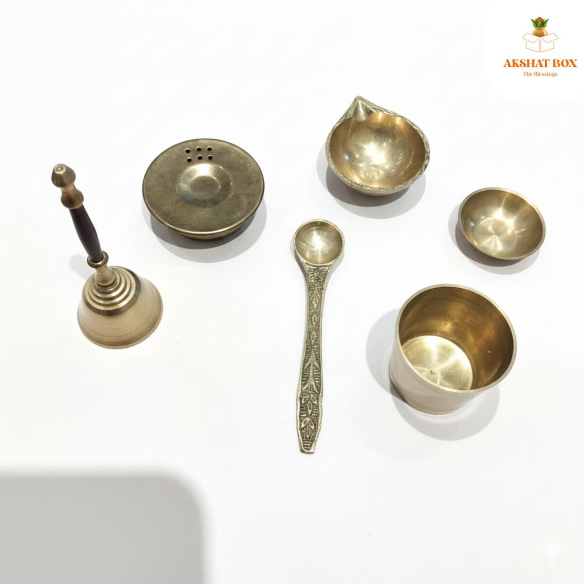 Pure Brass OM Kalash Design Pooja Thali Set - Image 6