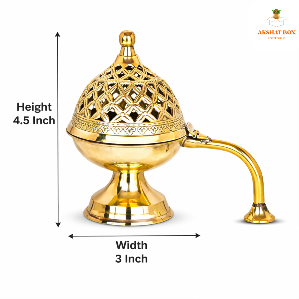 Handcrafted Mini Brass Chirag Dhuni/Fumer - Image 5