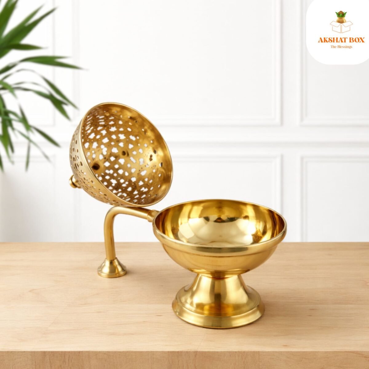 Handcrafted Mini Brass Chirag Dhuni/Fumer - Image 6