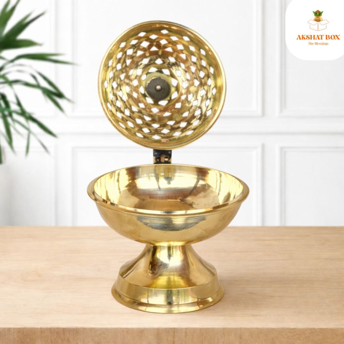Handcrafted Mini Brass Chirag Dhuni/Fumer - Image 10