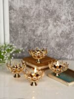 Handcrafted Polished Lotus Diya