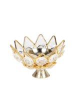 Handcrafted Polished Lotus Diya - Image 2