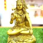 GOLDEN SITTING LORD SHIVA BRASS STATUE