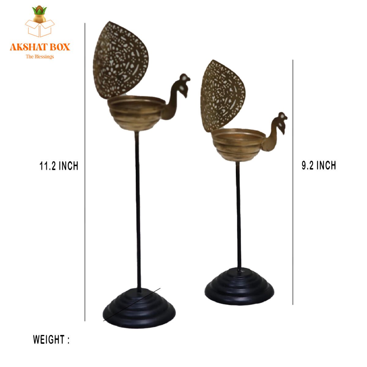 Aamrapali Peacock T-light Stand (Set of 2) - Image 2