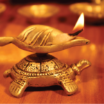 Golden Handcrafted Tortoise Statue Leaf Design Decorative Brass Diya