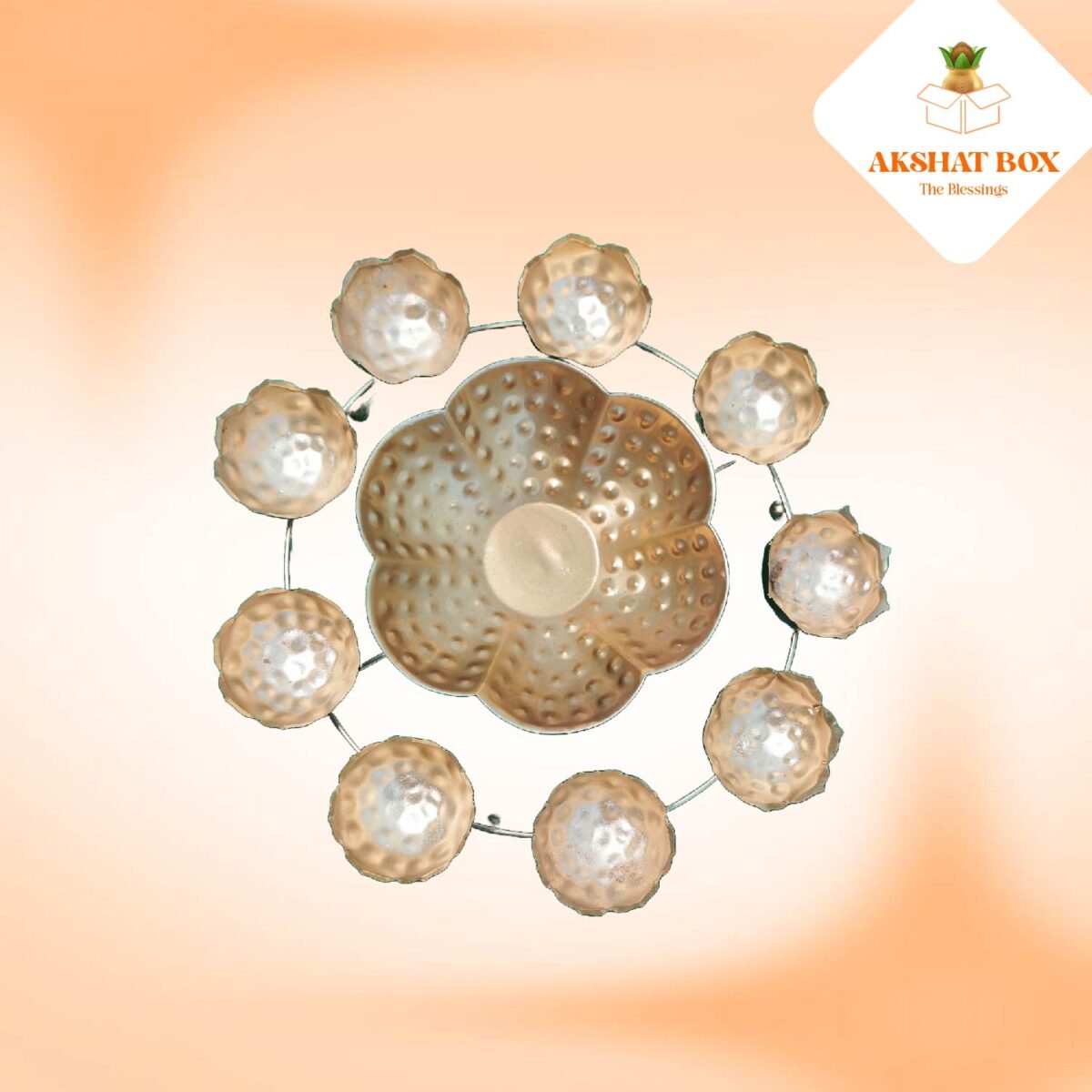 GOLDEN POLISHED LOTUS URLI DIYA - Image 7