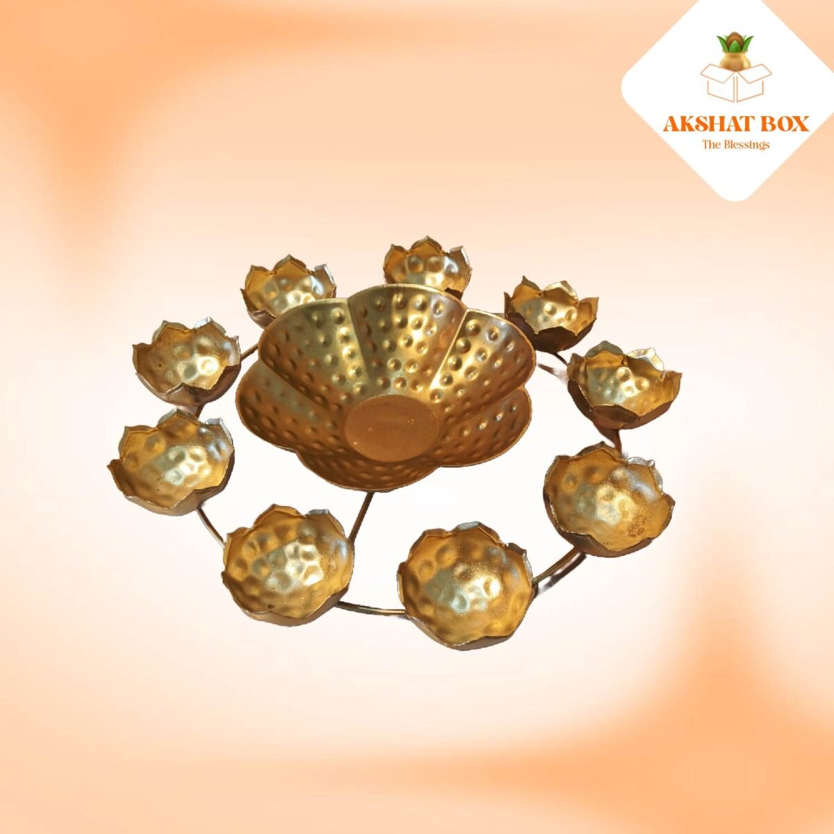 GOLDEN POLISHED LOTUS URLI DIYA - Image 5