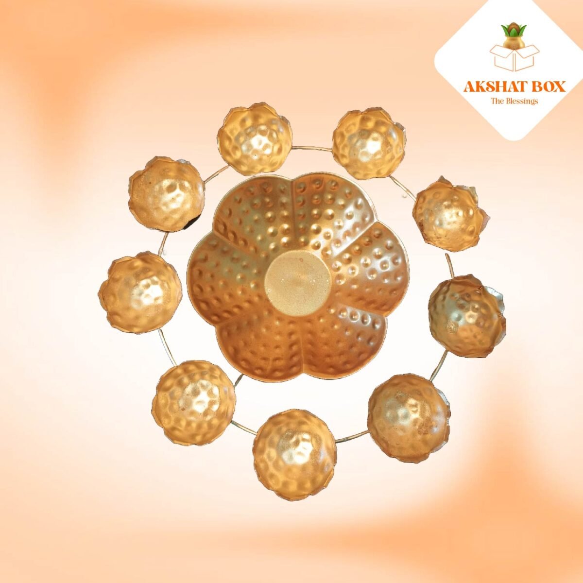 GOLDEN POLISHED LOTUS URLI DIYA - Image 4