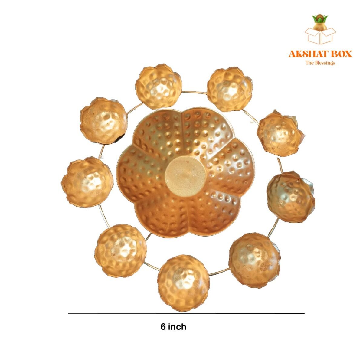 GOLDEN POLISHED LOTUS URLI DIYA - Image 3