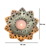 Flower Cut Lotus Tea light Holder Set of 2 - Image 2
