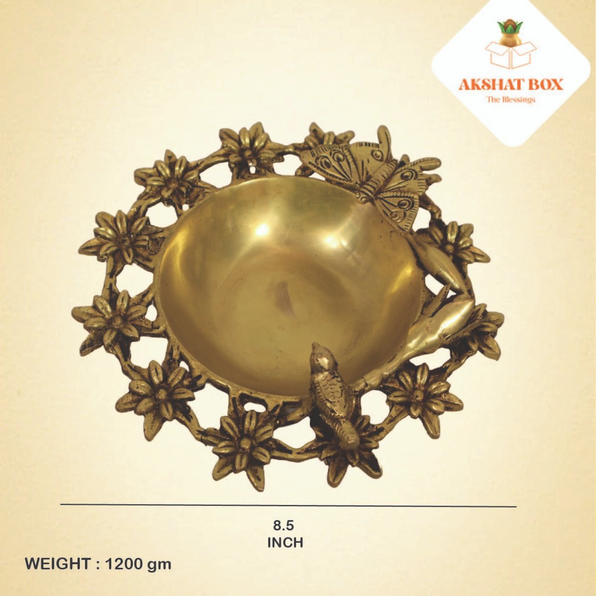 Brass Butterfly Urli - Image 5