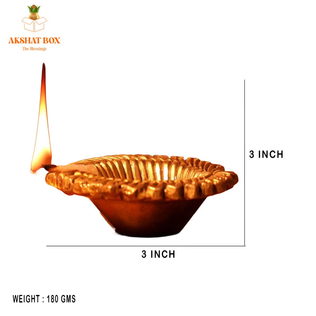 Brass Diya-Deepam Lotus Design - Image 3