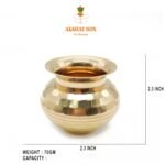 Pure Brass / Diamond Cutting Pooja Lota Kalash / Size-0 - Image 2