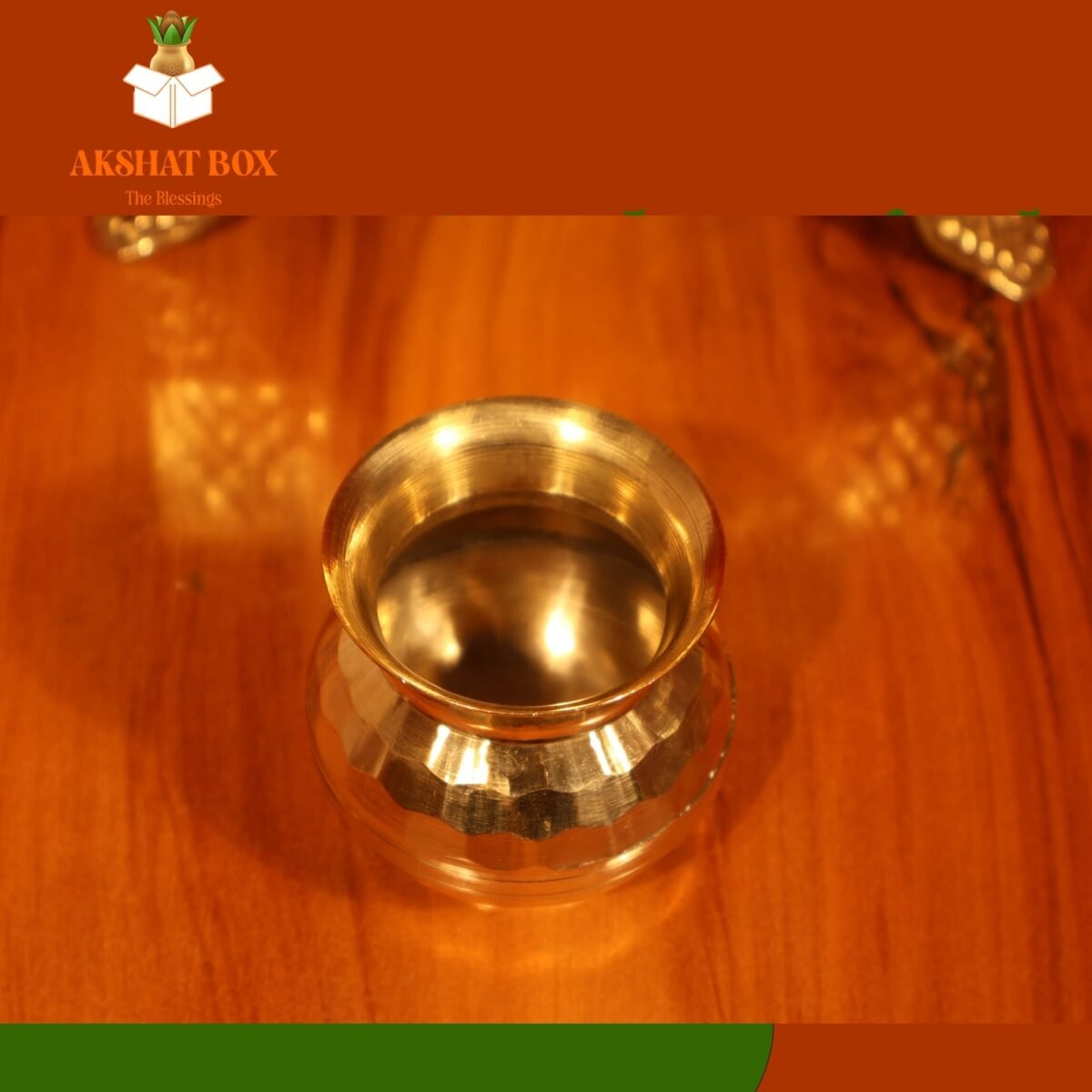 Pure Brass / Diamond Cutting Pooja Lota Kalash / Size-0 - Image 3