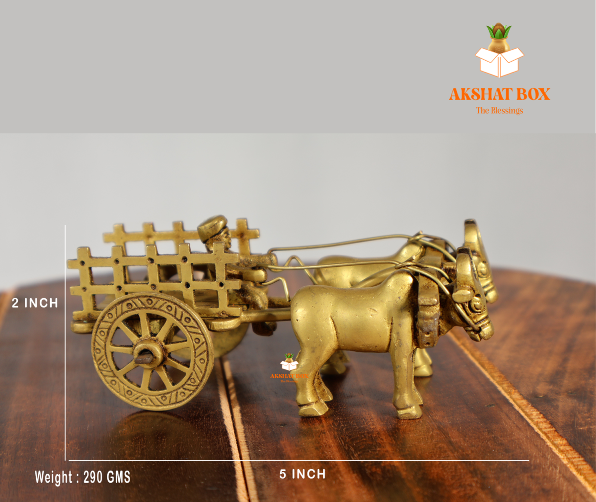 Pure Brass/Antique Finish Village Bullock Cart Decorative & Traditional Bailgadi For Home Decor - Image 7