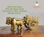 Pure Brass/Antique Finish Village Bullock Cart Decorative & Traditional Bailgadi For Home Decor - Image 6