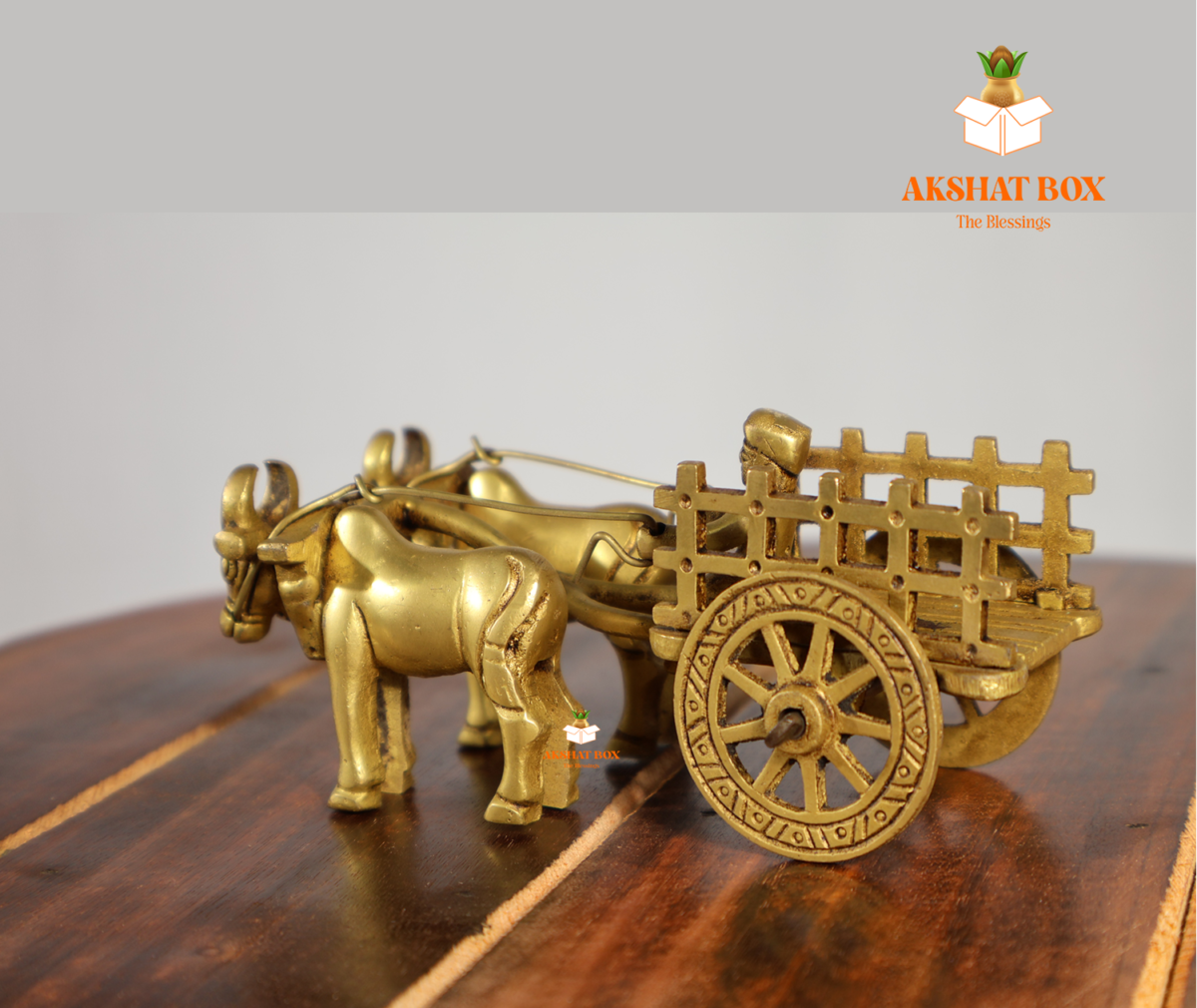 Pure Brass/Antique Finish Village Bullock Cart Decorative & Traditional Bailgadi For Home Decor - Image 5