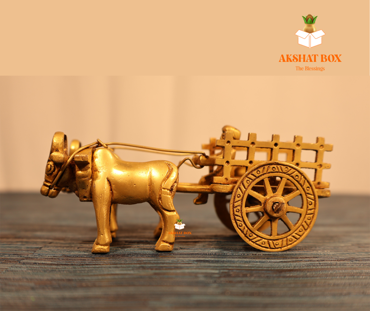 Pure Brass/Antique Finish Village Bullock Cart Decorative & Traditional Bailgadi For Home Decor - Image 4