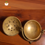 Akshat Brass Dhoop Burner with Handle & Lid (Golden) - Image 3
