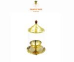 Akshat Brass Akhand Diya For Puja With Borosilicats Glass Cover(Medium) - Image 2