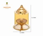 Akshat Brass Akhand Diya For Puja With Borosilicats Glass Cover(Medium) - Image 3