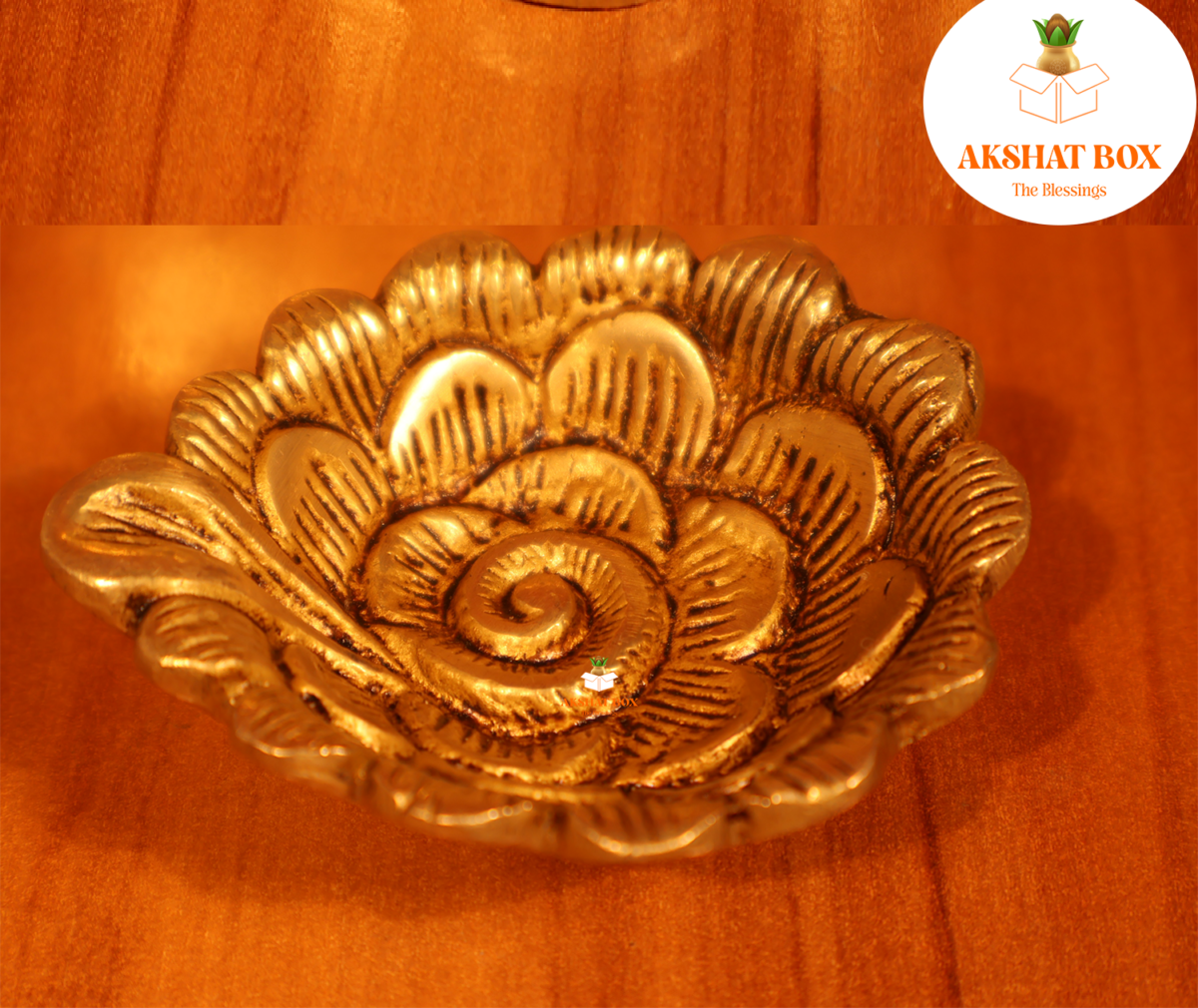 Brass Diya-Rose Flower Design - Image 4