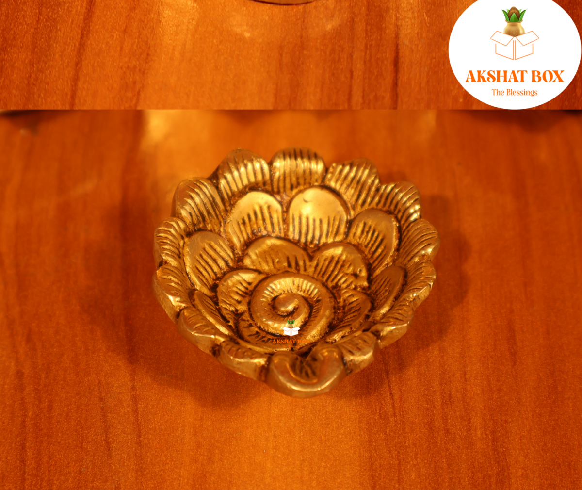 Brass Diya-Rose Flower Design - Image 3