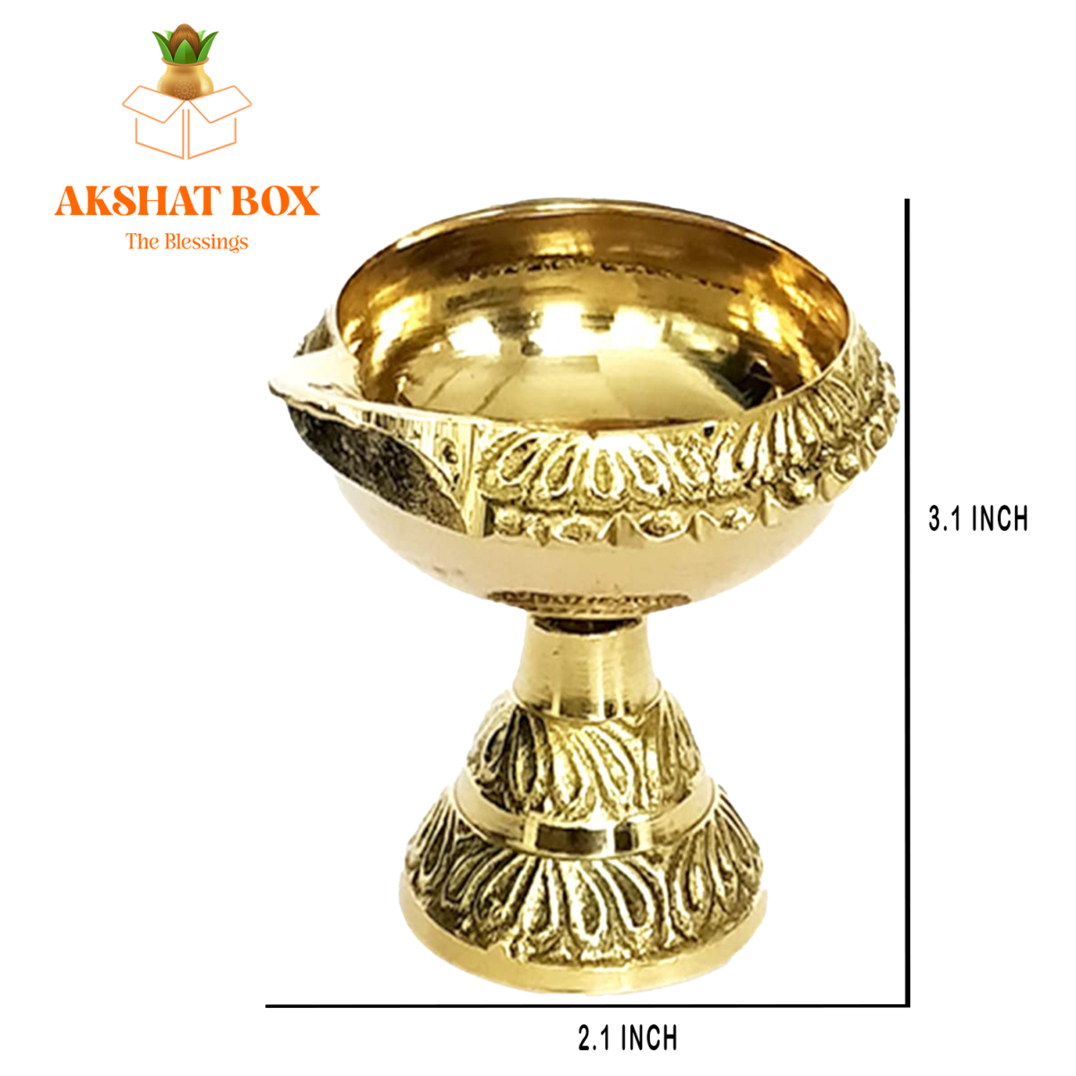 Buy Brass Kuber Diya With Stand (Golden),Size-1, Lowest Prices - Image 2