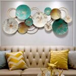 Circular Flower Shape Metal Wall Decor Multicolor