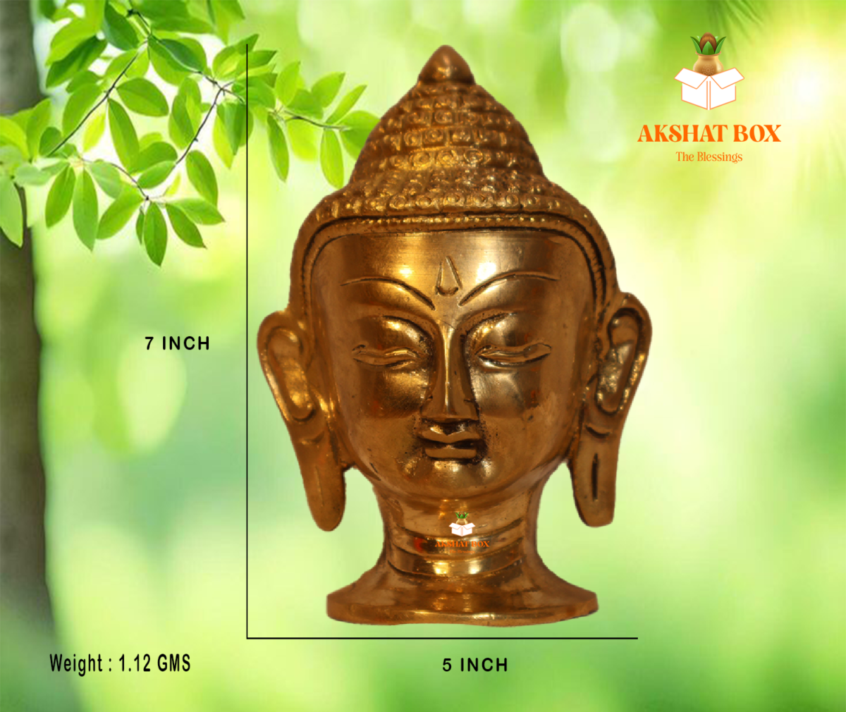 Buy Brass Budha face Statue table top Small High Finishing Quality. - Image 5
