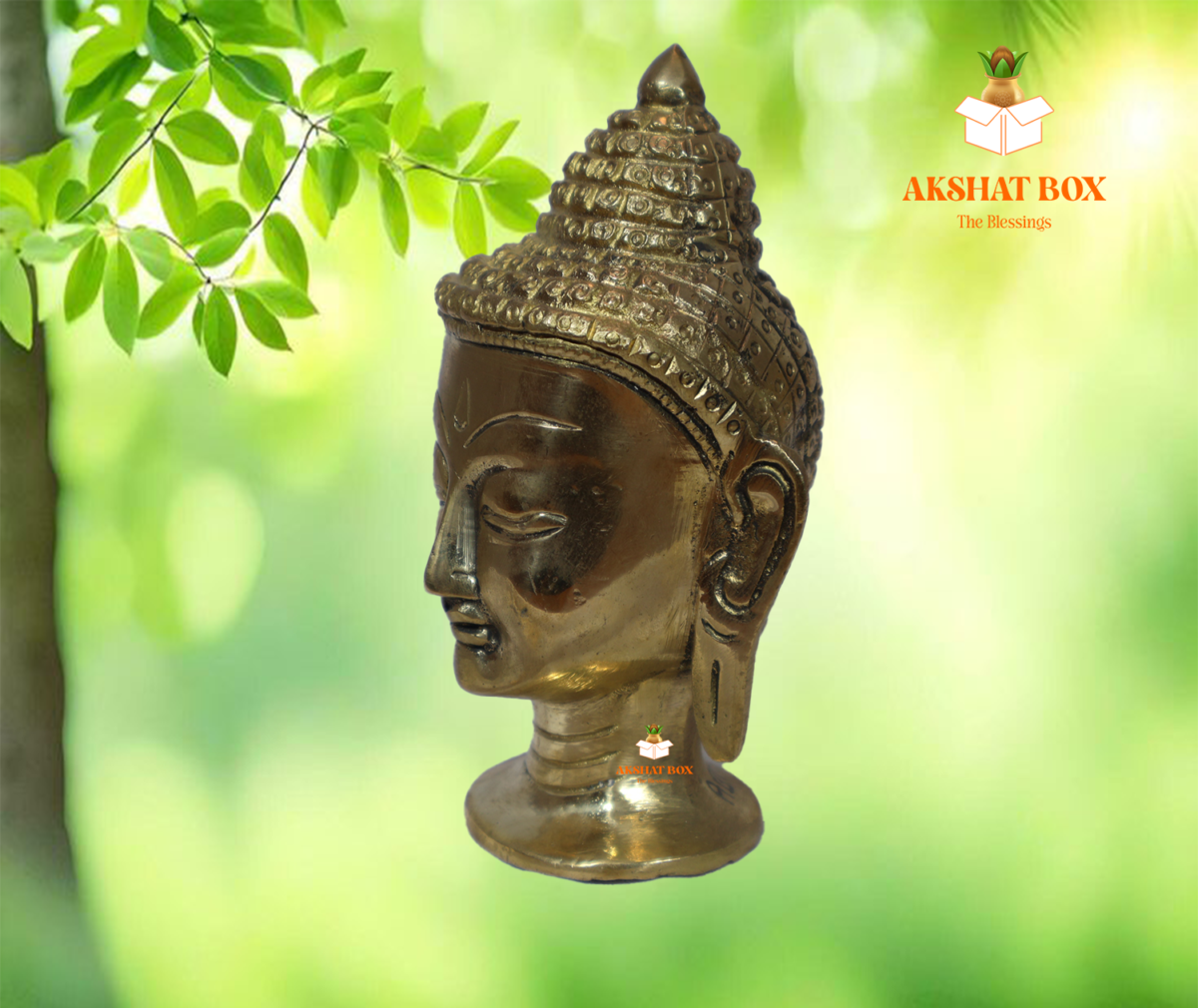 Buy Brass Budha face Statue table top Small High Finishing Quality. - Image 3