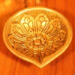 Brass Diya -Gold Deepam Flower Design