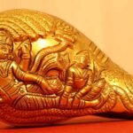 Antique Gold Maha Vishnu Sankh Brass