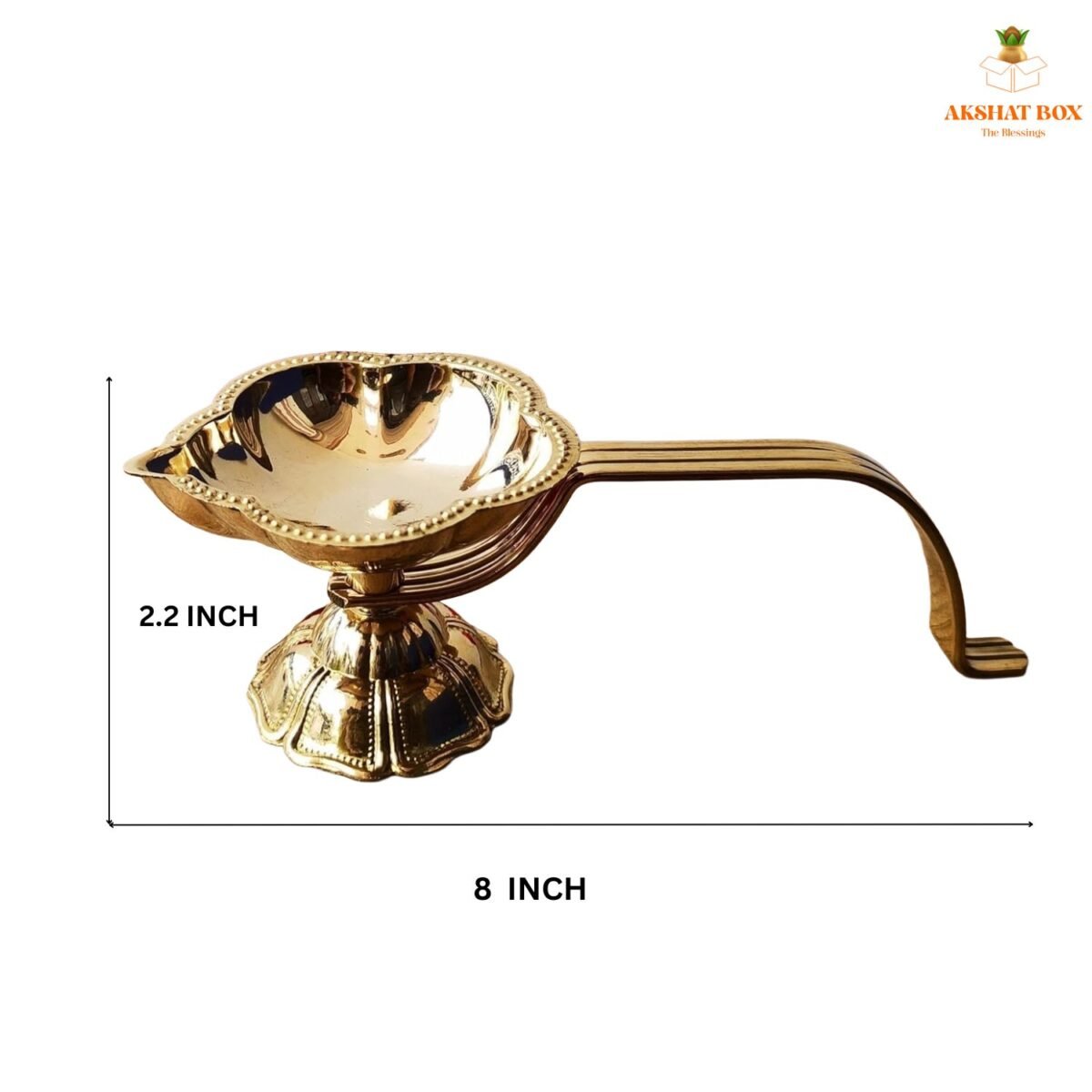 Diya For Aarti Golden Finish Long Handle - Image 7