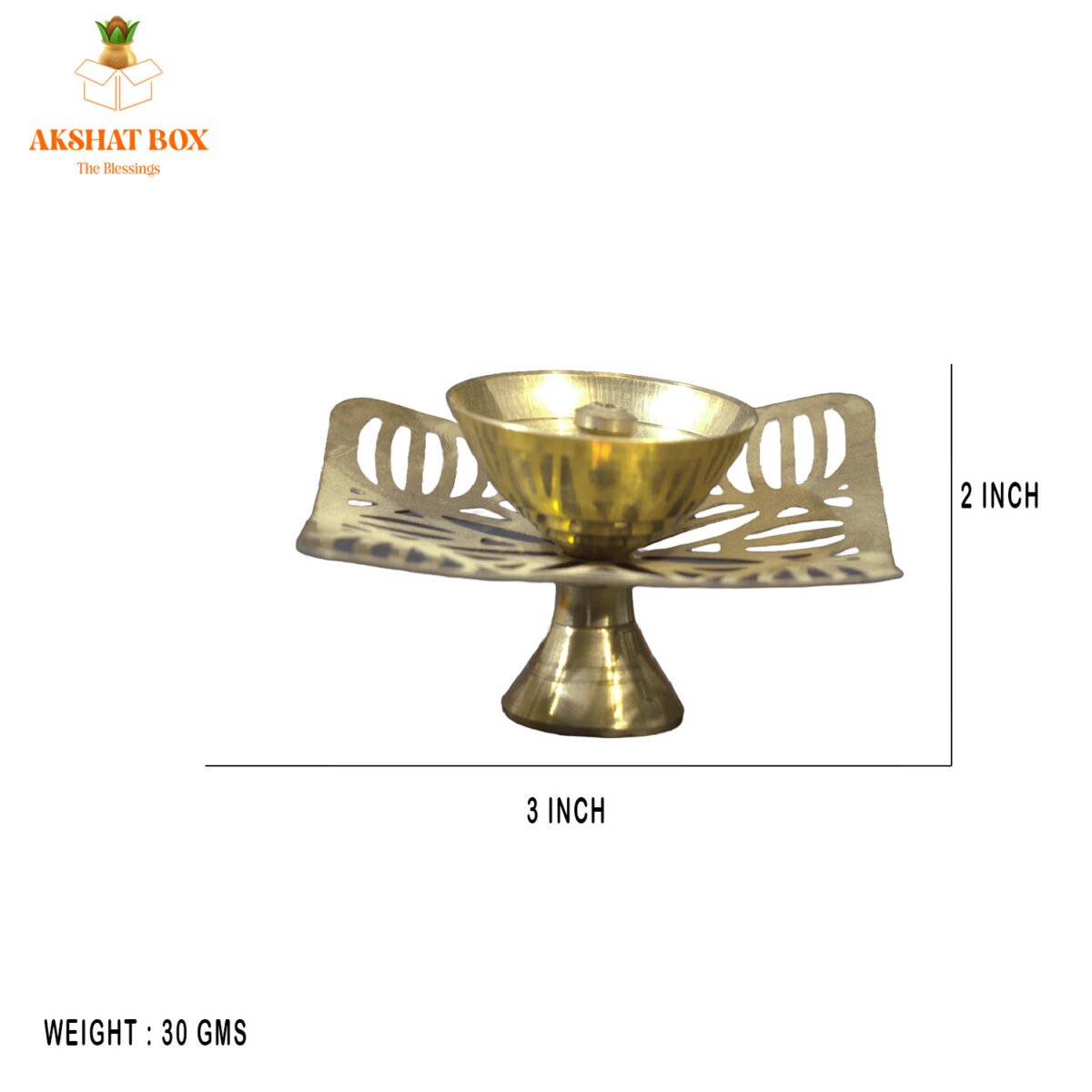 Antique Brass Cutting Jaali Akhand Diya - Image 2