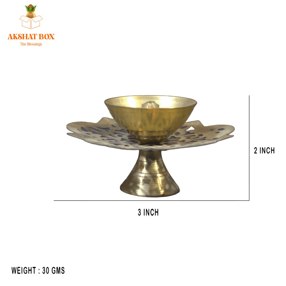 Jali Brass Diya Unique Cutting Design - Image 3