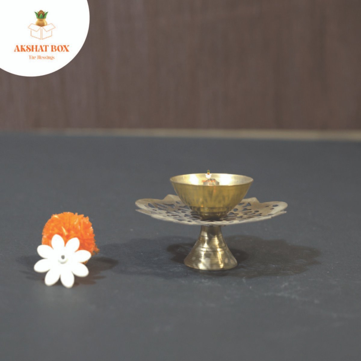 Jali Brass Diya Unique Cutting Design - Image 4