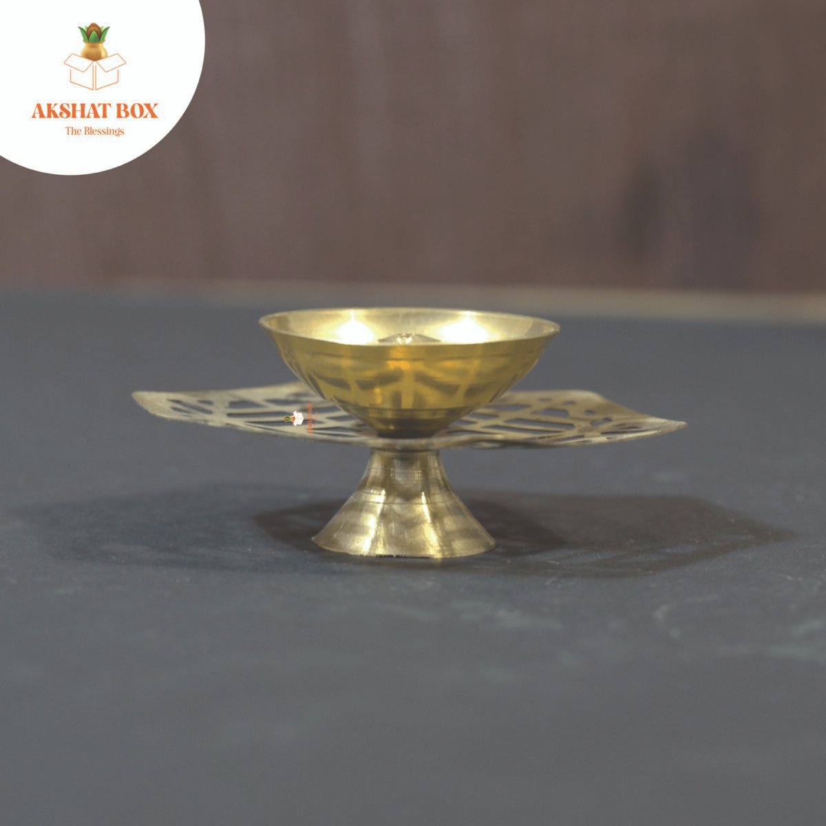 Jali Brass Diya Panch Akaar Unique Design - Image 3