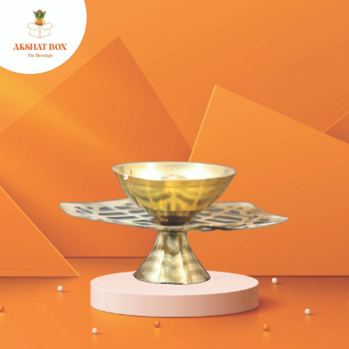 Jali Brass Diya Panch Akaar Unique Design - Image 6