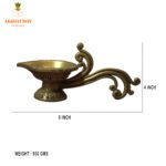 Brass Antique Handcrafted Long Handle Aarti Diya - Image 4