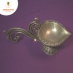 Brass Antique Handcrafted Long Handle Aarti Diya - Image 2