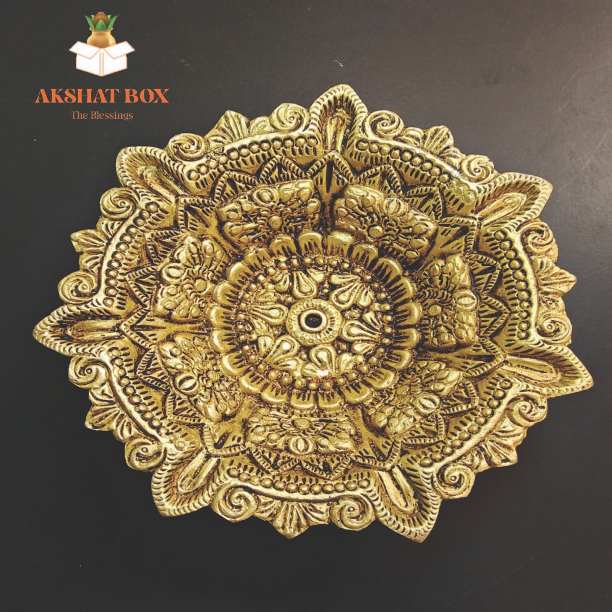 Brass Antique Design Golden finish Saptmukhi Diya - Image 6