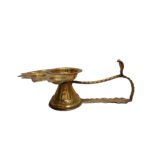Brass Panchmukhi Aarti Diya Stand