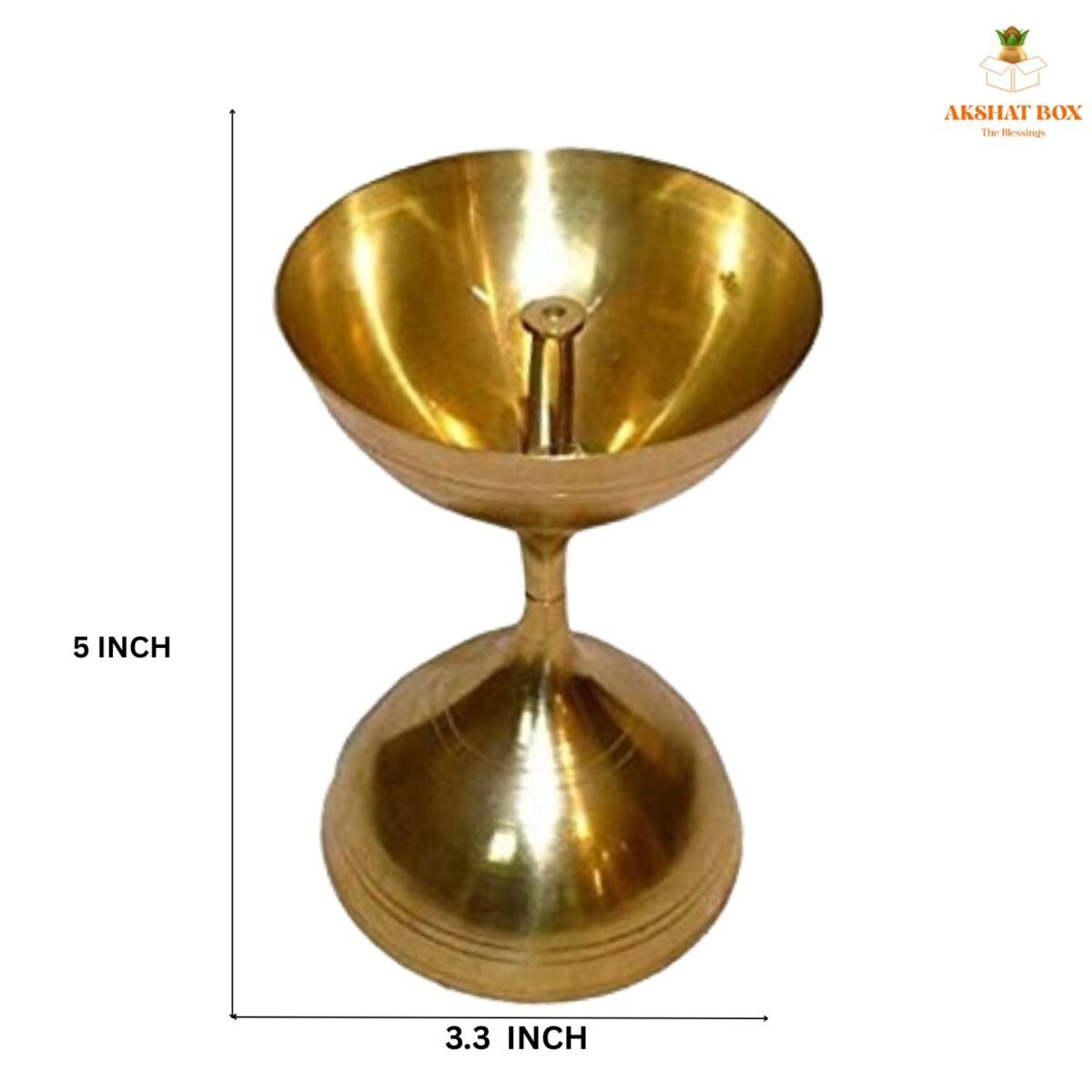 Brass Akhand Jyoti Diya / DEEPAM(H-5") - Image 3