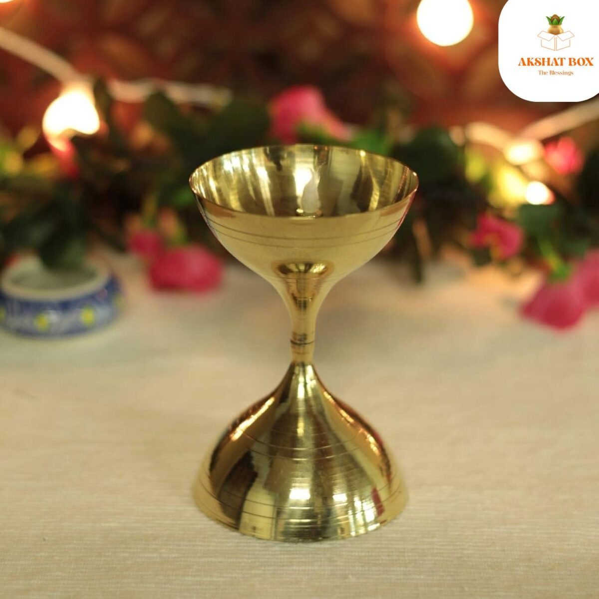 Brass Akhand Jyoti Diya /DEEPAM(H-4") - Image 2