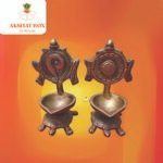 Brass Sankh Chakra Diya with Tortoise Base for Pooja - Image 2