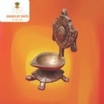 Brass Sankh Chakra Diya with Tortoise Base for Pooja