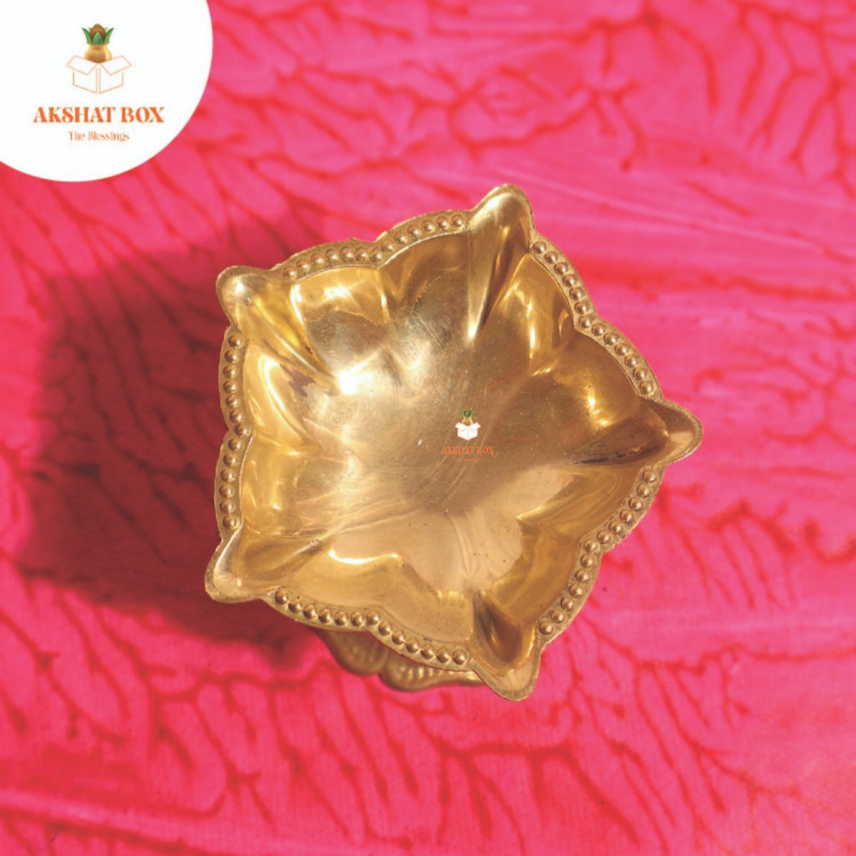 Fine polished Five wick lightweight Diya Brass (2") - Image 4